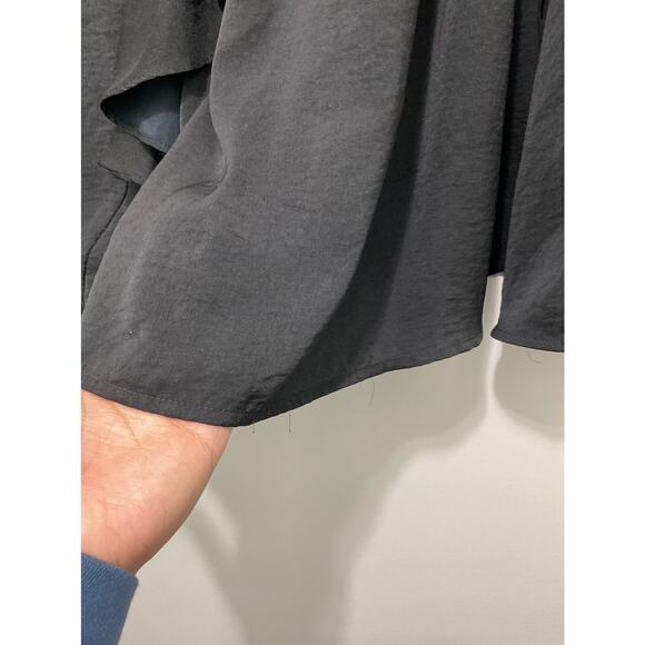 Lane Bryant Black Ruffle Long Sleeve Career Blouse - Picture 4 of 9